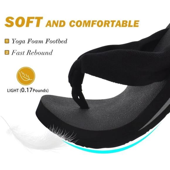 Flip Flops for Women with Arch Support Yoga Mat Comfortable Summer Beach Walking - Picture 3 of 7